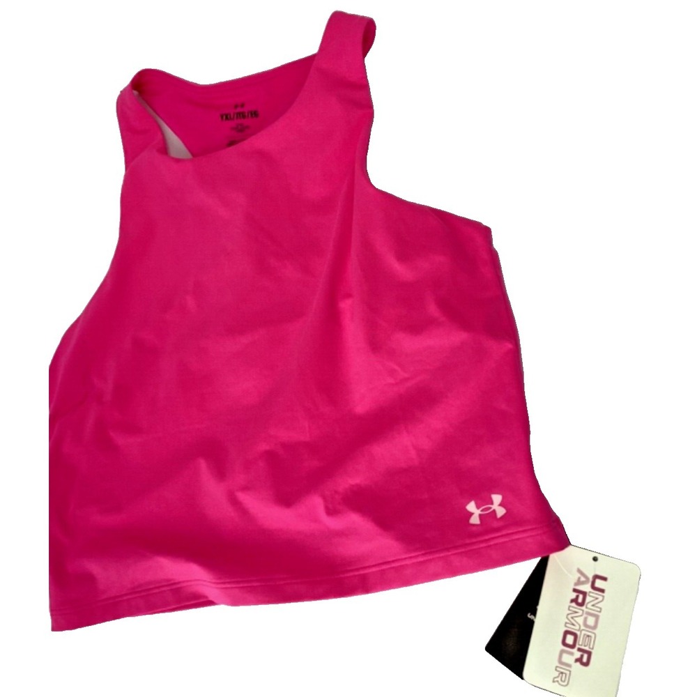 Under Armour Girls Motion Crop Tank‎ Hot Pink YXL/JTG/EG